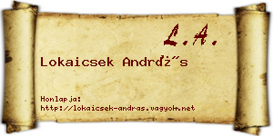 Lokaicsek András névjegykártya
